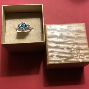 JTV Silver Ring with Vibrant Blue Gemstone